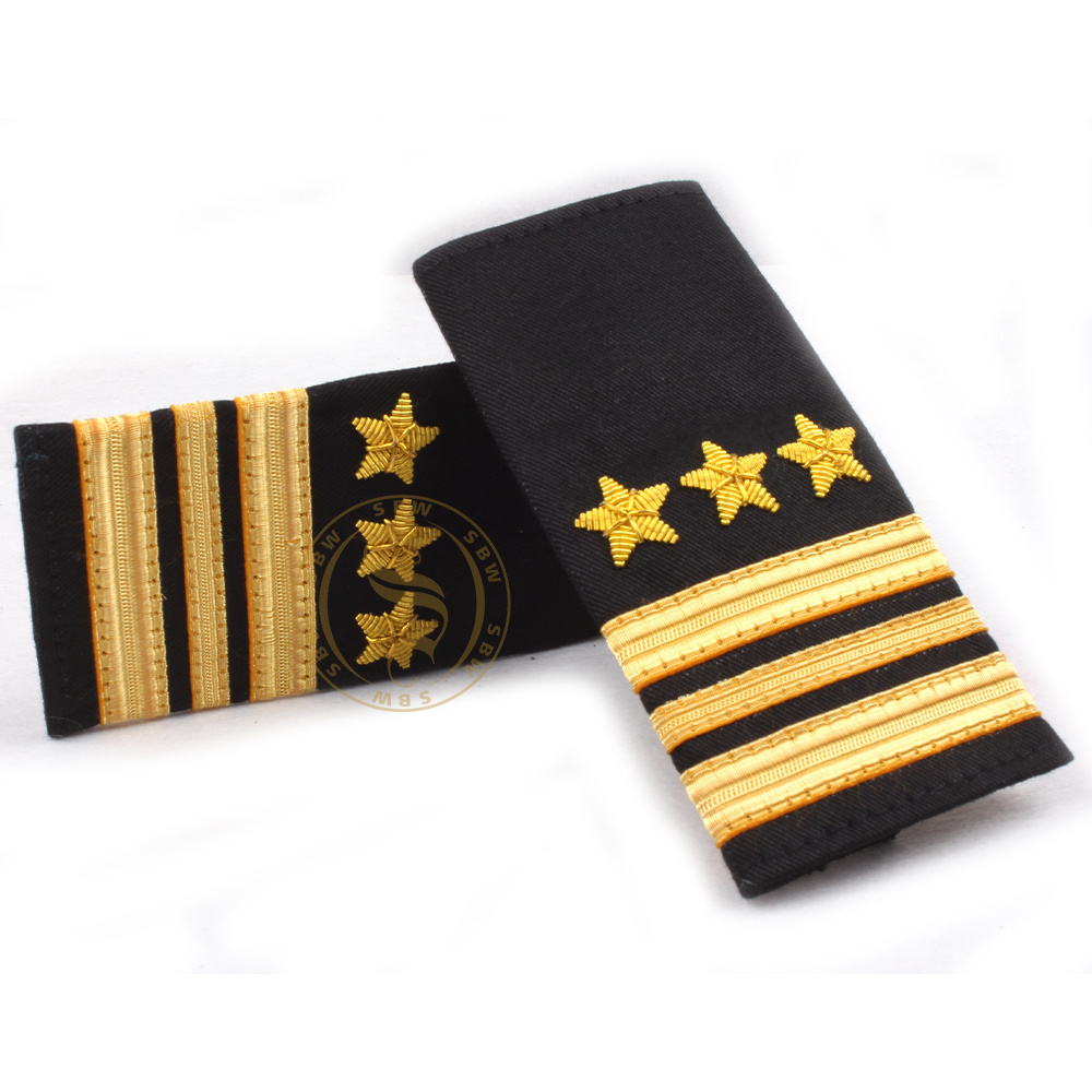 Gold and Silver 1 bar to 4 bars uniform pilot epaulette  Uniform Epaulets  Epaulettes By SUPER BADGES COMPANY