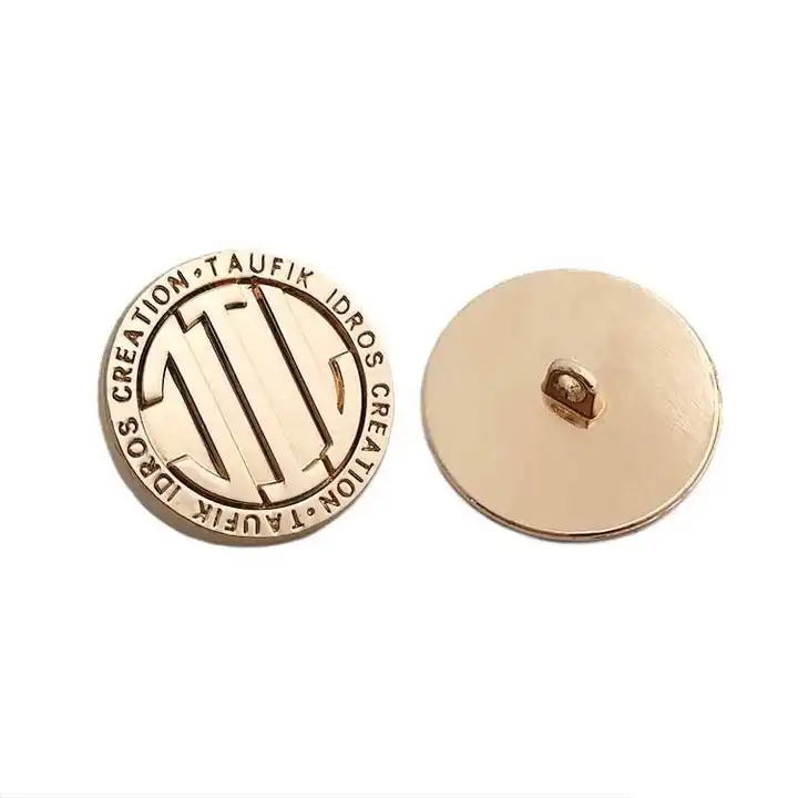 Wholesale Custom Antique Silver Metal Blazer Engraved Buttons with Shank Round Sewing Buttons