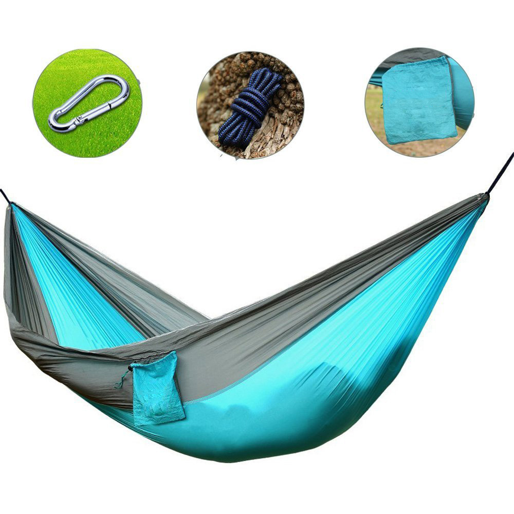 Outdoor goods hot sale double hammock 190T/210T polyester fabric hammock outdoor hammock