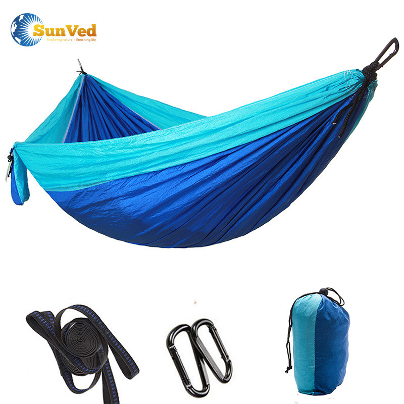 Outdoor goods hot sale double hammock 190T/210T polyester fabric hammock outdoor hammock