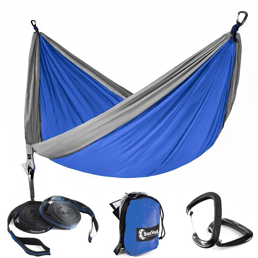 2023 New canvas hammock bed folding double hanging 190T/210T polyester fabric wholesale portable outdoor camping hammock