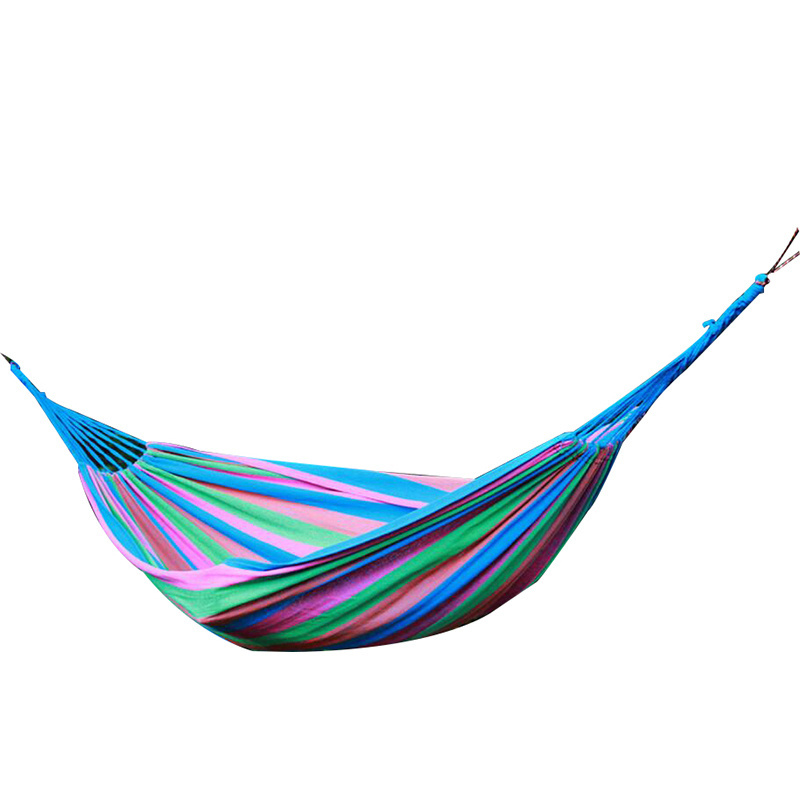 high quality outdoor Colorful Striped canvas hammock metal stand