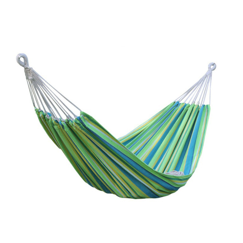 high quality outdoor Colorful Striped canvas hammock metal stand