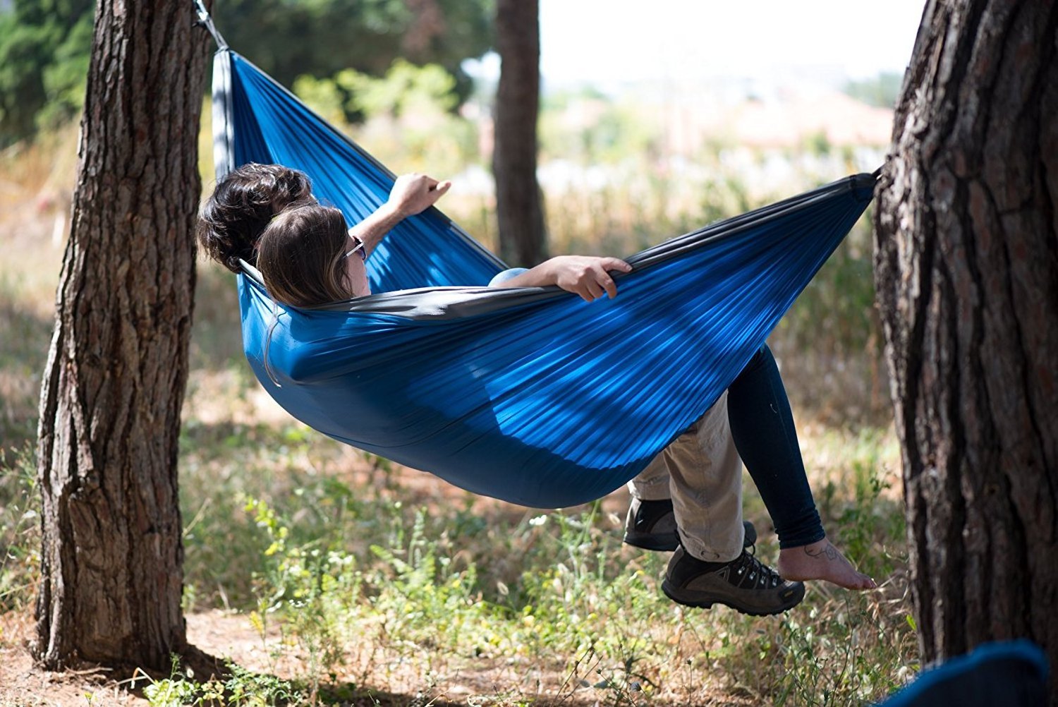 2023 New canvas hammock bed folding double hanging 190T/210T polyester fabric wholesale portable outdoor camping hammock