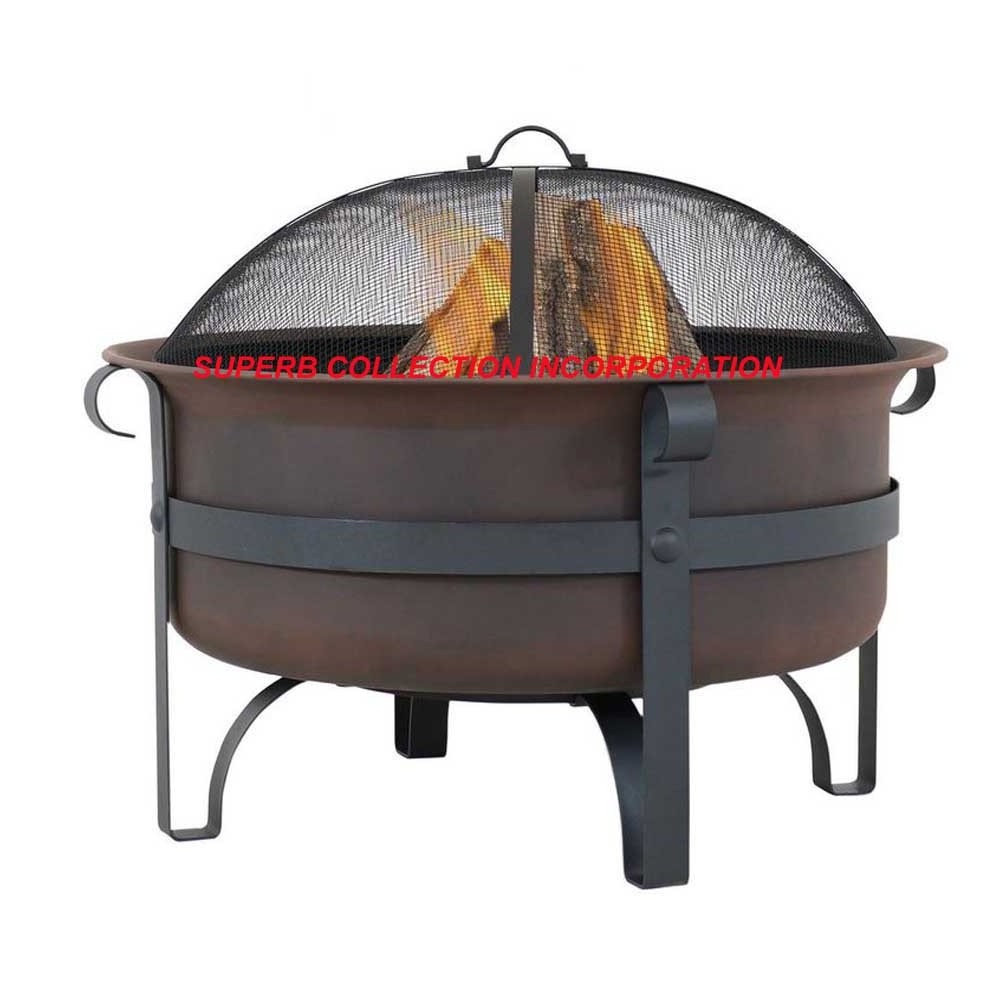 Black Custom Metal Fire Pit With Lid Handmade For USA and Europe Market