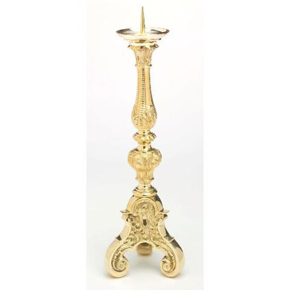 Gold Plated Embossed candlestick candle holder Made in india