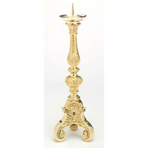 Gold Plated Embossed candlestick candle holder Made in india