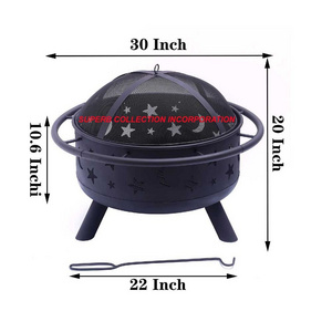 Modern and Vintage Design Metal Black Fire Pit With Lid On hot Sale