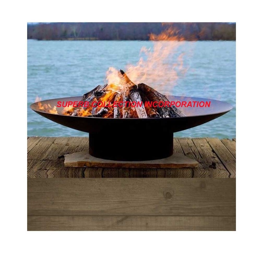 Black Custom Metal Fire Pit With Lid Handmade For USA and Europe Market