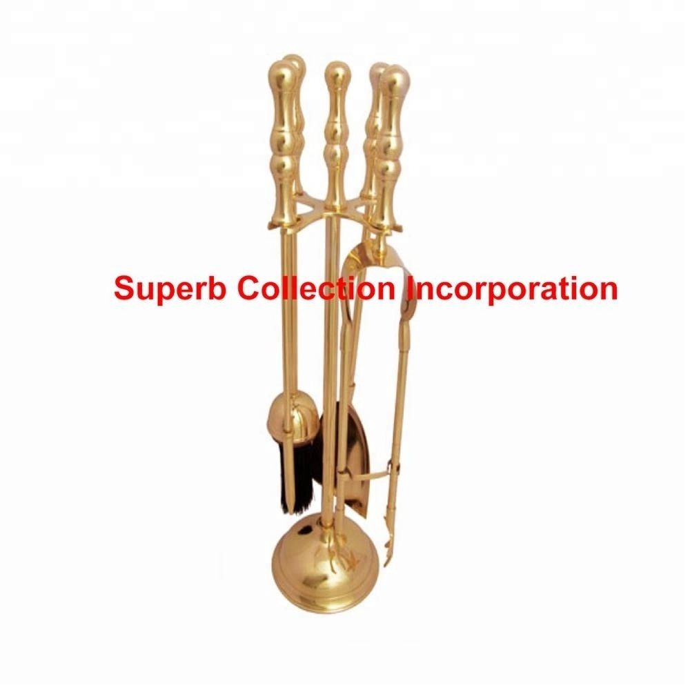 New Collection Fireplace Tools Set Gold Hot Selling and High Quality