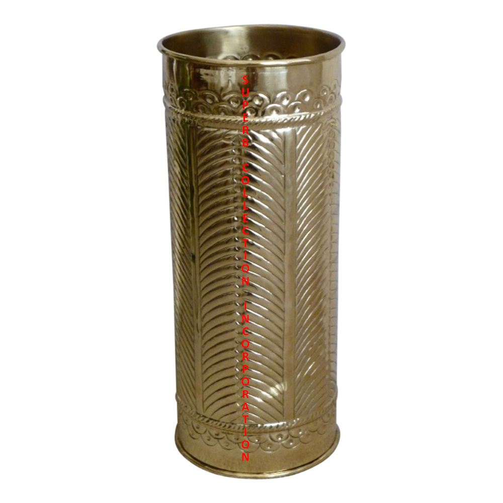 Luxury Modern Home Decor Custom Metal Embossed Brass Antiqui Umbrella Stand For Hotel And restaurant