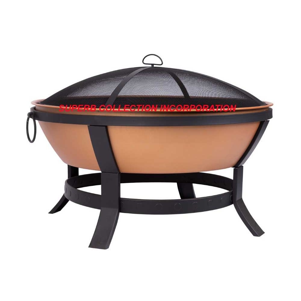 Antiqui Fire Pit Bowl With Stand Black Outdoor and Garden used Handmade