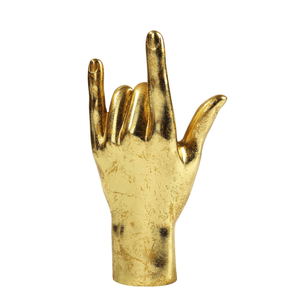 Luxury Three Hands I Love you and more sign Decorative Metal Gold Sculpture For Office/Living Room/Bedroom Decorating