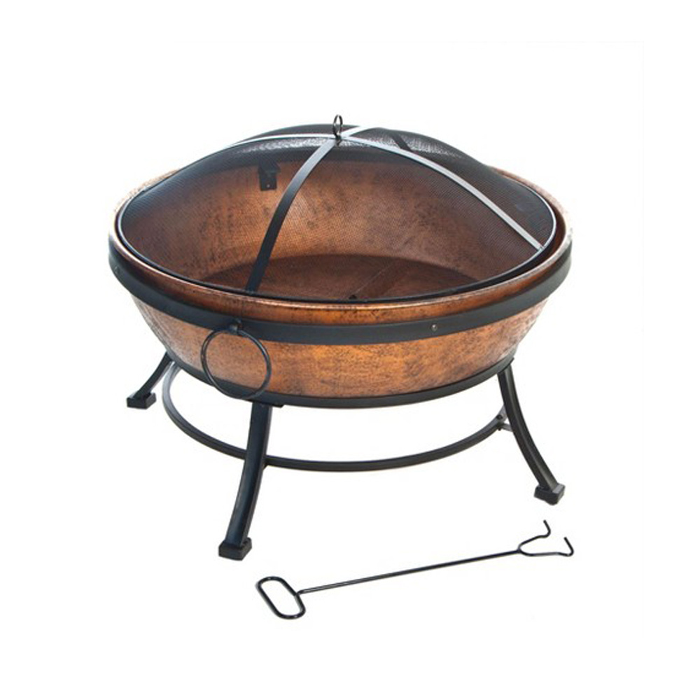 Outdoor OEM Firepit Copper Antiqui and Black Stand FirePlace Fire pit Wholesale and supplier high Quality