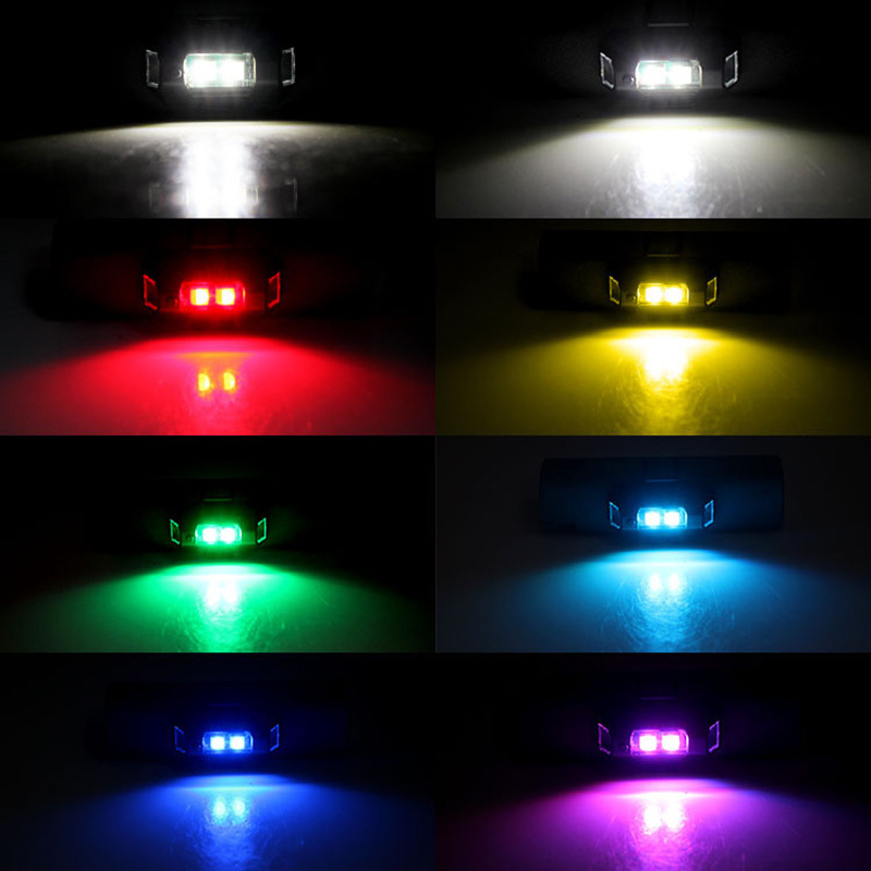 7 Colors Mini LED Aircraft Strobe Lights USB Rechargeable Warning Turn Signal Lights For Auto Motorbike Drone