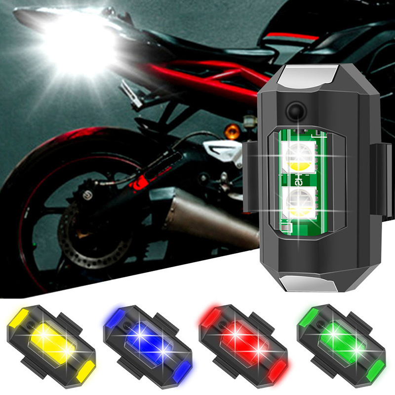 7 Colors Mini LED Aircraft Strobe Lights USB Rechargeable Warning Turn Signal Lights For Auto Motorbike Drone