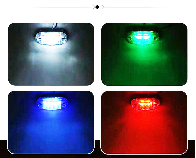 2.5 Inch LED Trailer Lights 2 Diode Waterproof LED Trailer Side Marker Lights Oval Signal Running Lights For Truck Boat RV