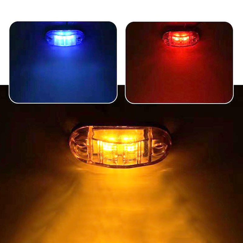 2.5 Inch LED Trailer Lights 2 Diode Waterproof LED Trailer Side Marker Lights Oval Signal Running Lights For Truck Boat RV