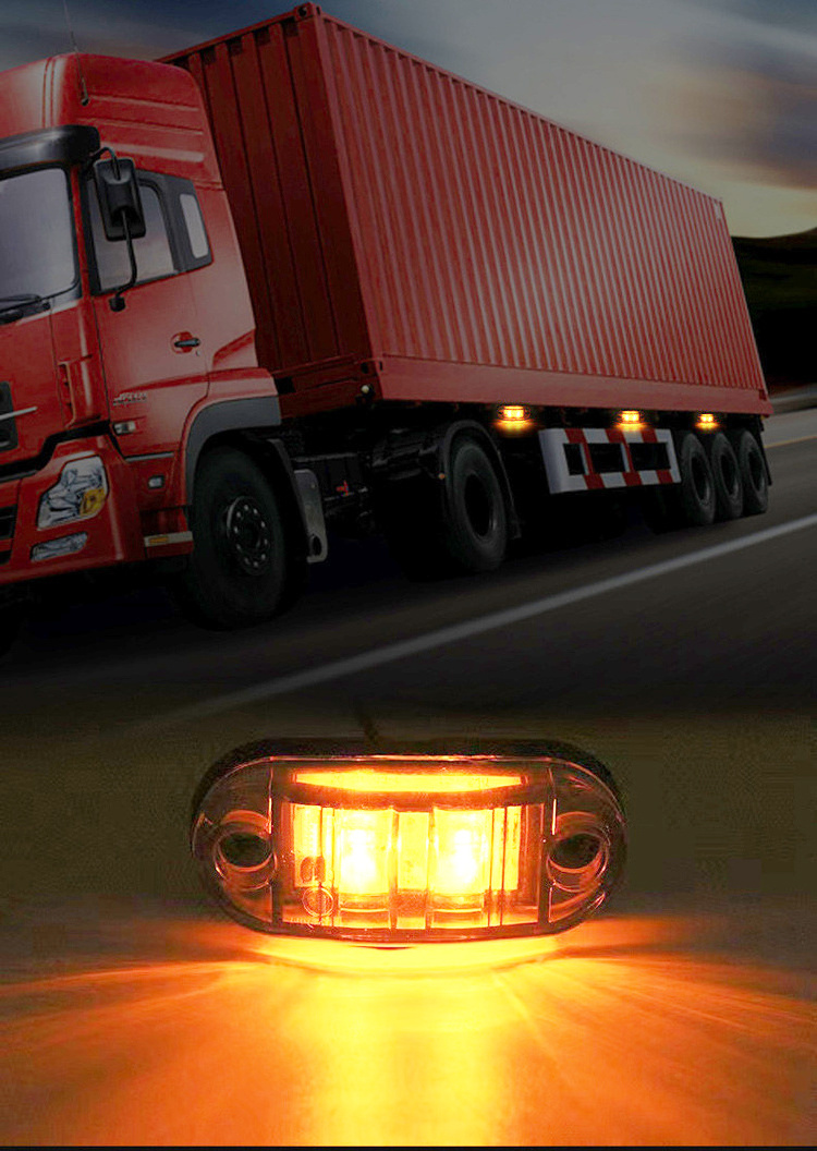 2.5 Inch LED Trailer Lights 2 Diode Waterproof LED Trailer Side Marker Lights Oval Signal Running Lights For Truck Boat RV