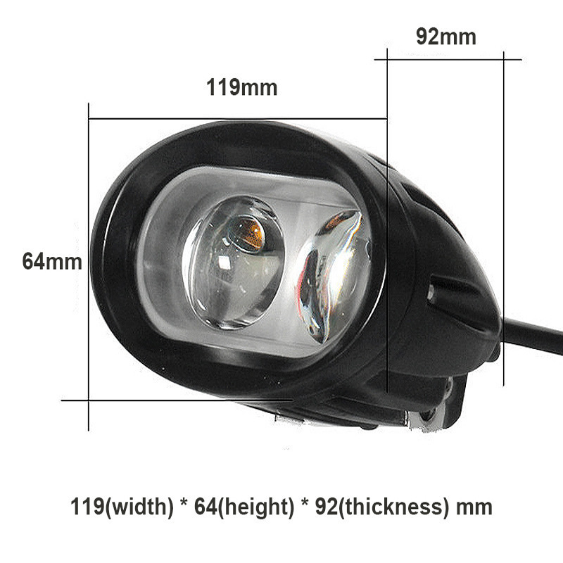 3 Inch White Small Auxiliary Work 20W Motorcycle Led Spotlight Long Range Projector High Beam Universal Led Driving Lights