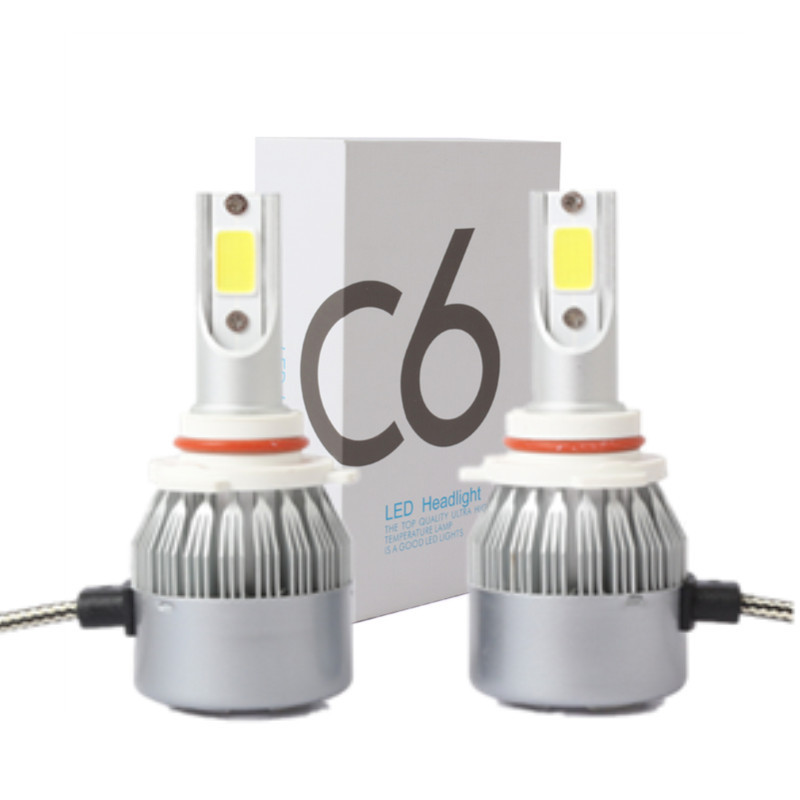 9005 9006 C6 LED Car Headlight Conversion Kit COB Bulbs 36W 6500K White High Light Auto Lamps Fog Lights 8000LM