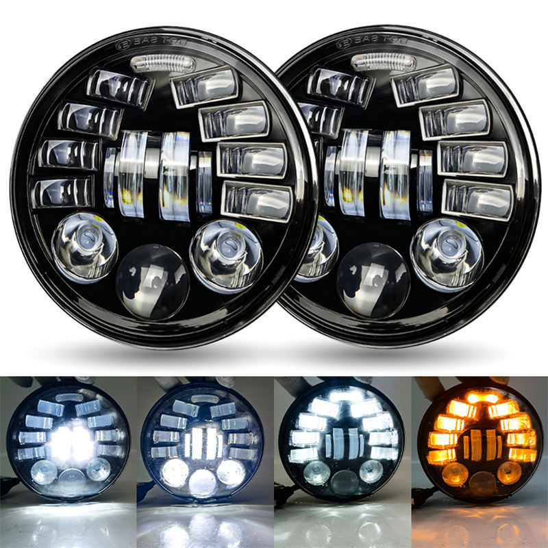 5.75  inch Round LED Motorcycle Headlight with Turn Signal DRL for Sportster Street Bob Nightster 48 Iron 883 Indian Scout