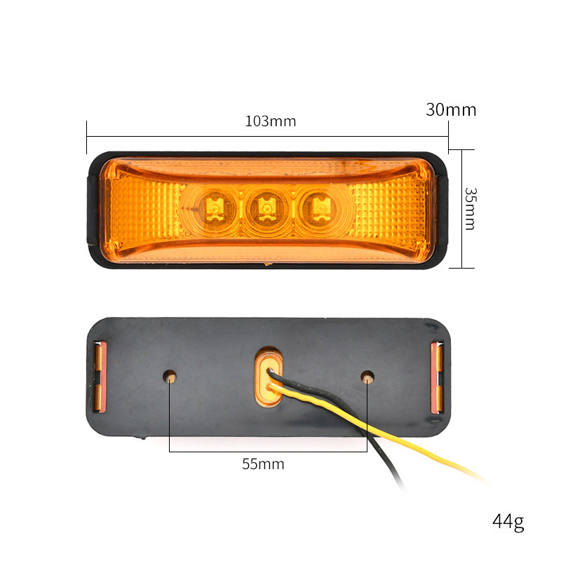 3.9 Inch 3 Led Utility Clearance Submersible Stop Turn Tail Lamp Rectangle Led Travel Trailer Tail Lights For Trailer