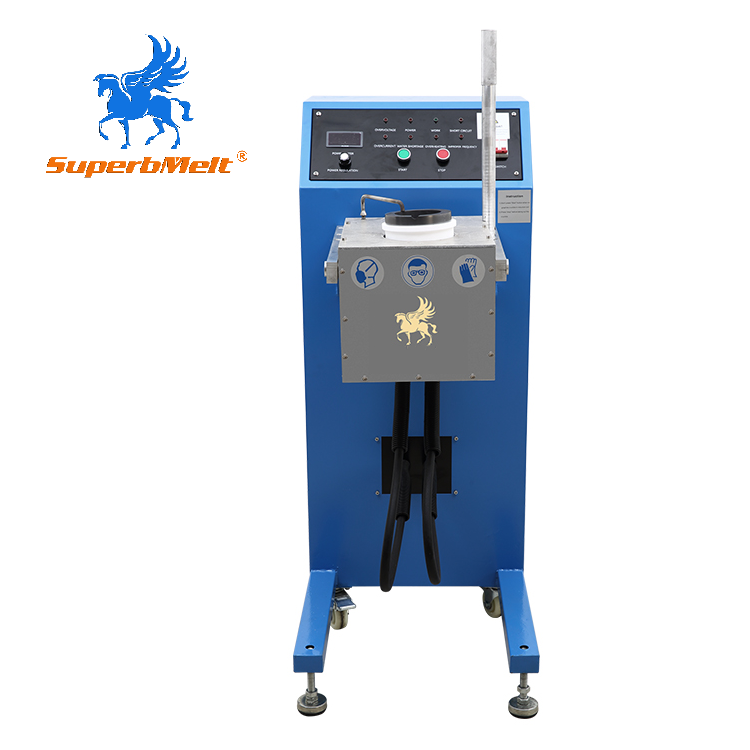 SuperbMelt 8KG 10KG 15KW Aluminum Copper Silver Fast Safe Smelting Precious Metal IGBT Gold Induction Tilting Melting Furnace