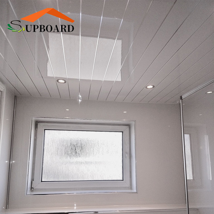 Waterproof Interlocking Decorative Suspended False Tiles Roof Stretch Plastic PVC Strip Ceiling Panel