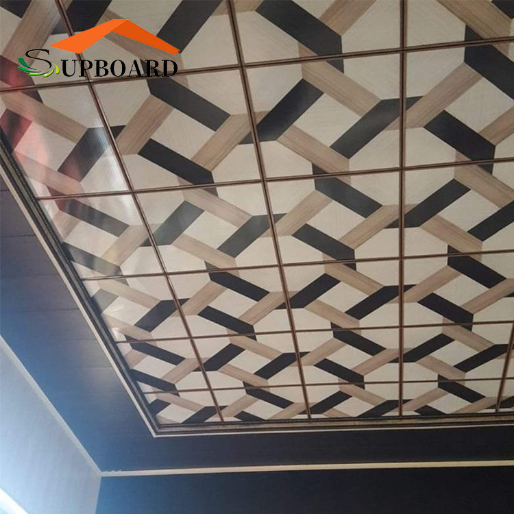 Drop Ceiling Panel 2X2 Glossy Black Pvc Tiles