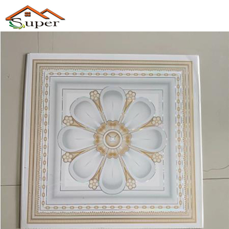 Finishing Materials Light Design Silver False Ceiling Slab Plastic PVC Tile Panels 60 x 60 7mm