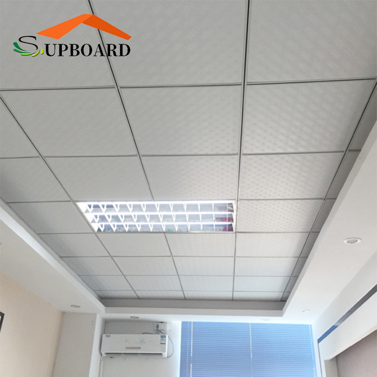 White Color PVC Gypsum Ceiling Tile 595*595