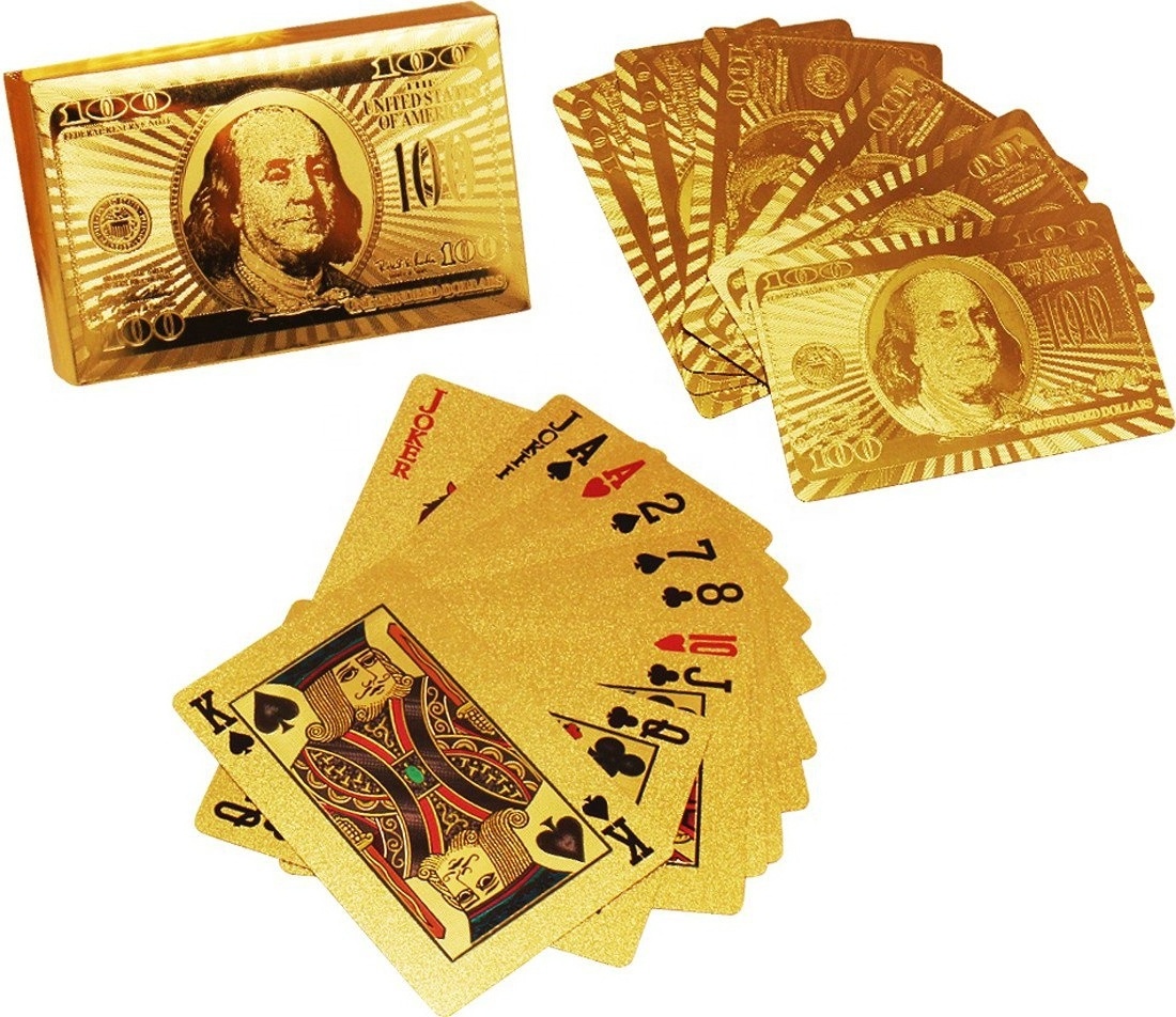 Custom board games home games color paper art printed gold playing cards