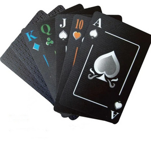 Wholesale Customized Design Premium Printing Logo Playing Cards Pvc Poker Cards 100% Waterproof Black Gold Foil Playing Cards