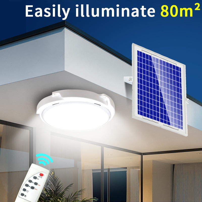 Solar ceiling lights for home Remote Control Round 50w 80w 120w 150w LED Solar Ceiling Light  Eco-friendly Ceiling Light