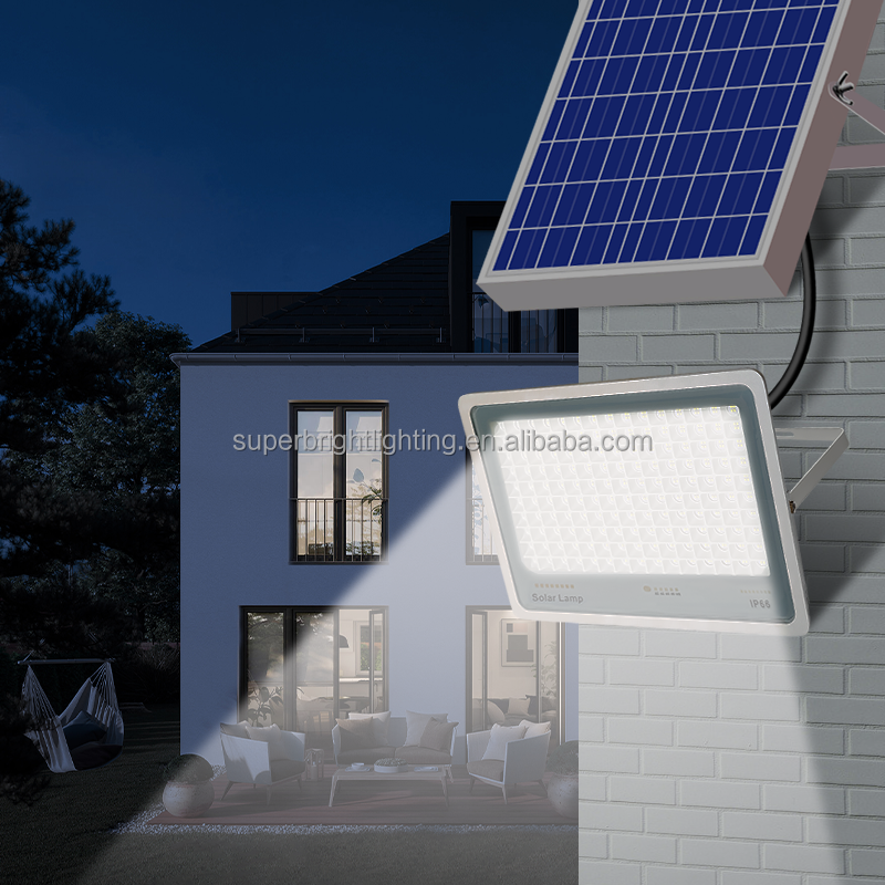 300W remote control rechargeable outdoor IP67 solar led flood light