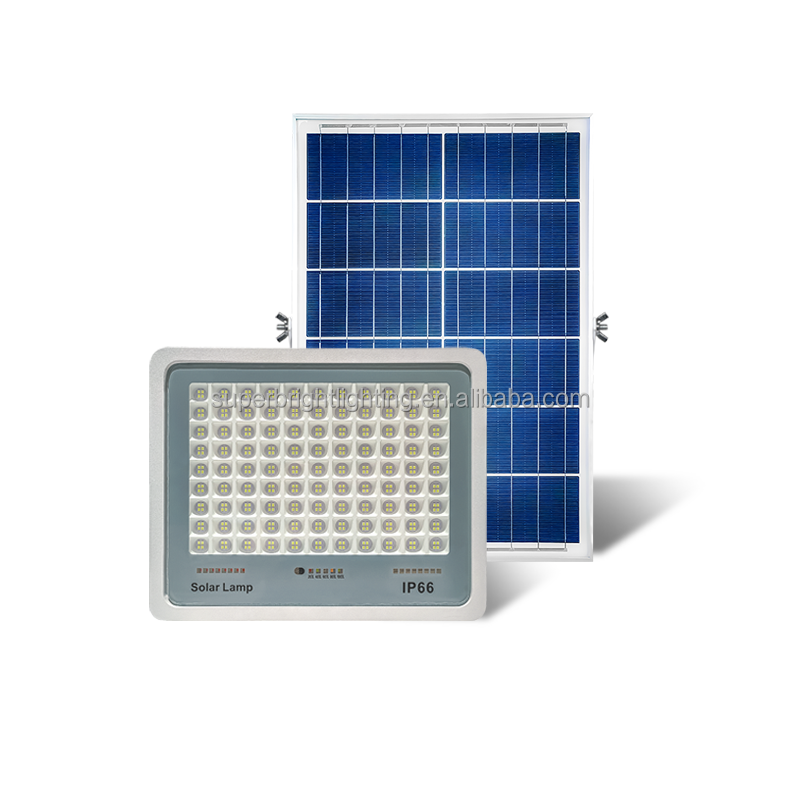 300W remote control rechargeable outdoor IP67 solar led flood light