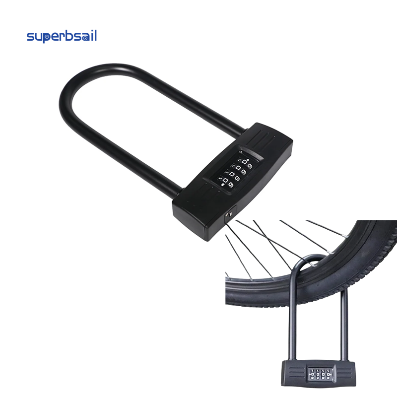 Superbsail 4 Digit Combination Bicycle Chain U lock Anti-theft Motorcycle Bike Cable Code Password Lock Bicycle Accessories