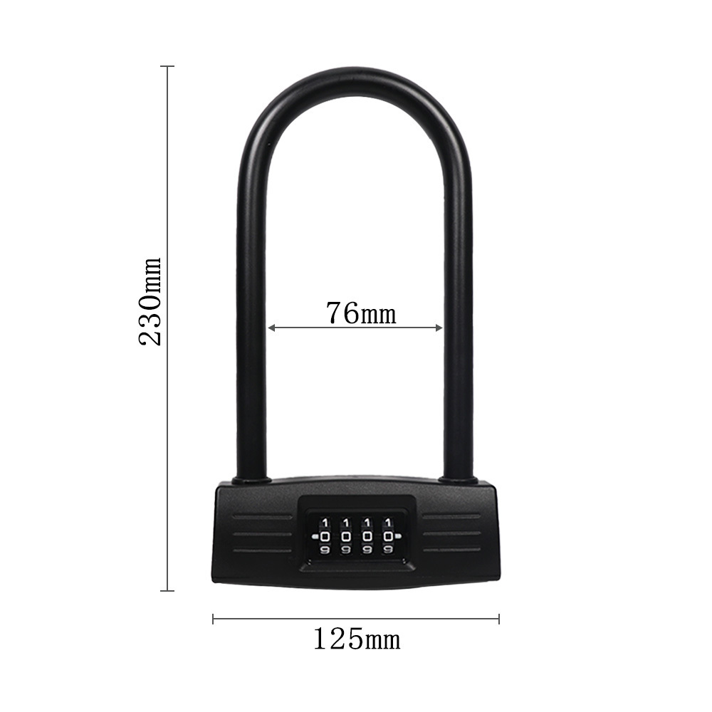 Superbsail 4 Digit Combination Bicycle Chain U lock Anti-theft Motorcycle Bike Cable Code Password Lock Bicycle Accessories