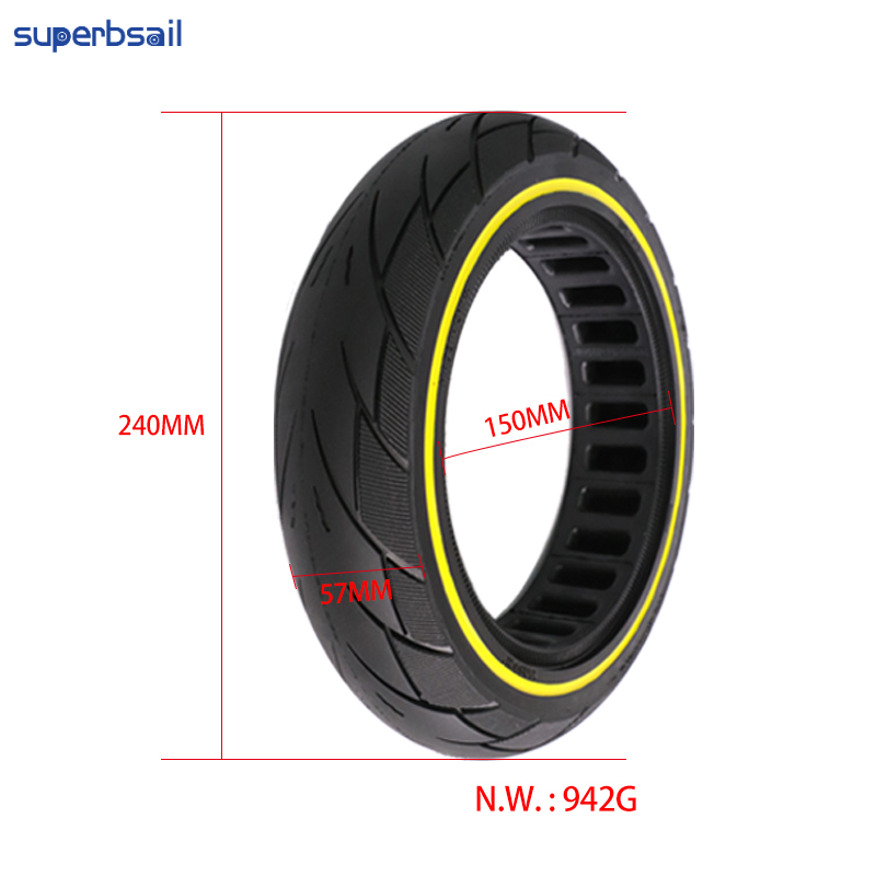 Superbsail 10x2.125 Solid Tyre Honeycomb Rubber Explosion-Proof Anti-Skid Solid Tire For Electric Scooter Tyre Parts