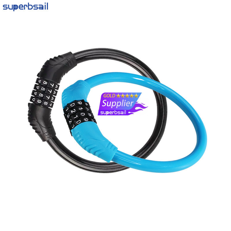 Superbsail 4 Digital Bicycle Lock Combination Password Cycling Security Bicycle Cable Chain Lock Anti-Theft Bicycle Bike Lock