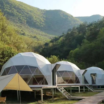 Custom outdoor geodesic dome tent camping tents camps hotel prefab pvc dome house glamping tents with bathroom