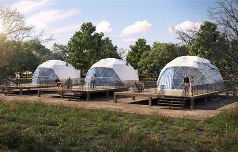 Luxury PVC Waterproof Hotel Clear Glamping Geodesic Dome Tent With Bathroom House Shaped Tents For Party Events