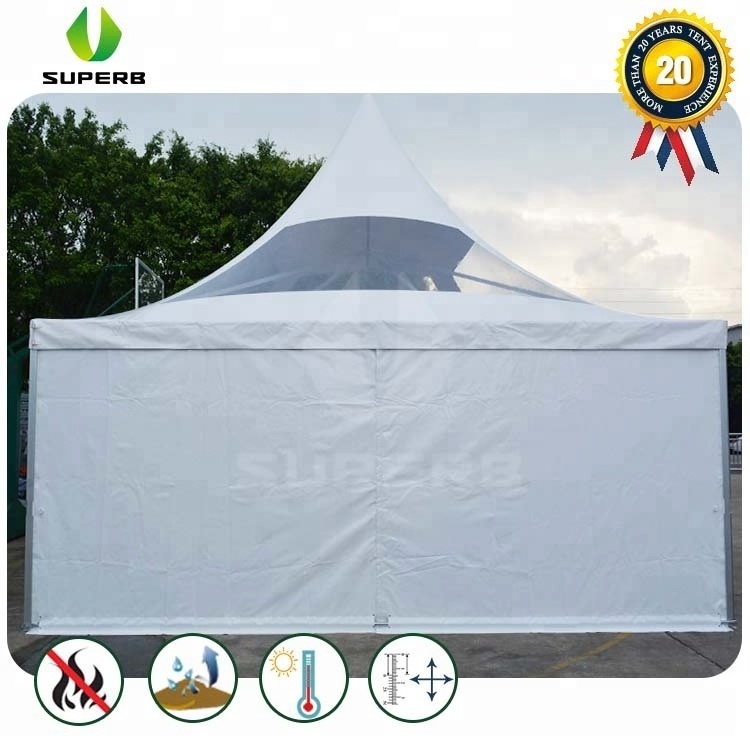 6X6 Outdoor high peak clear roof pavilion pagoda tent with sidewall for wedding events