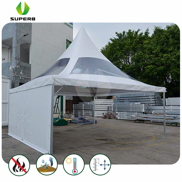 6X6 Outdoor high peak clear roof pavilion pagoda tent with sidewall for wedding events