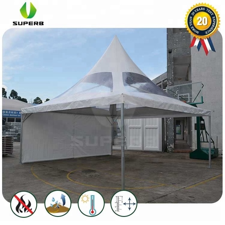 6X6 Outdoor high peak clear roof pavilion pagoda tent with sidewall for wedding events