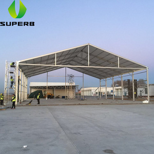 Gable aircraft hangar tent for helicopter storage