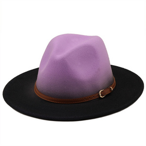 X1650  Wool Fedora Hat  Australian Wool Felt Panama Cap Unisex Fedora Hats Woman Formal Kentucky Hats