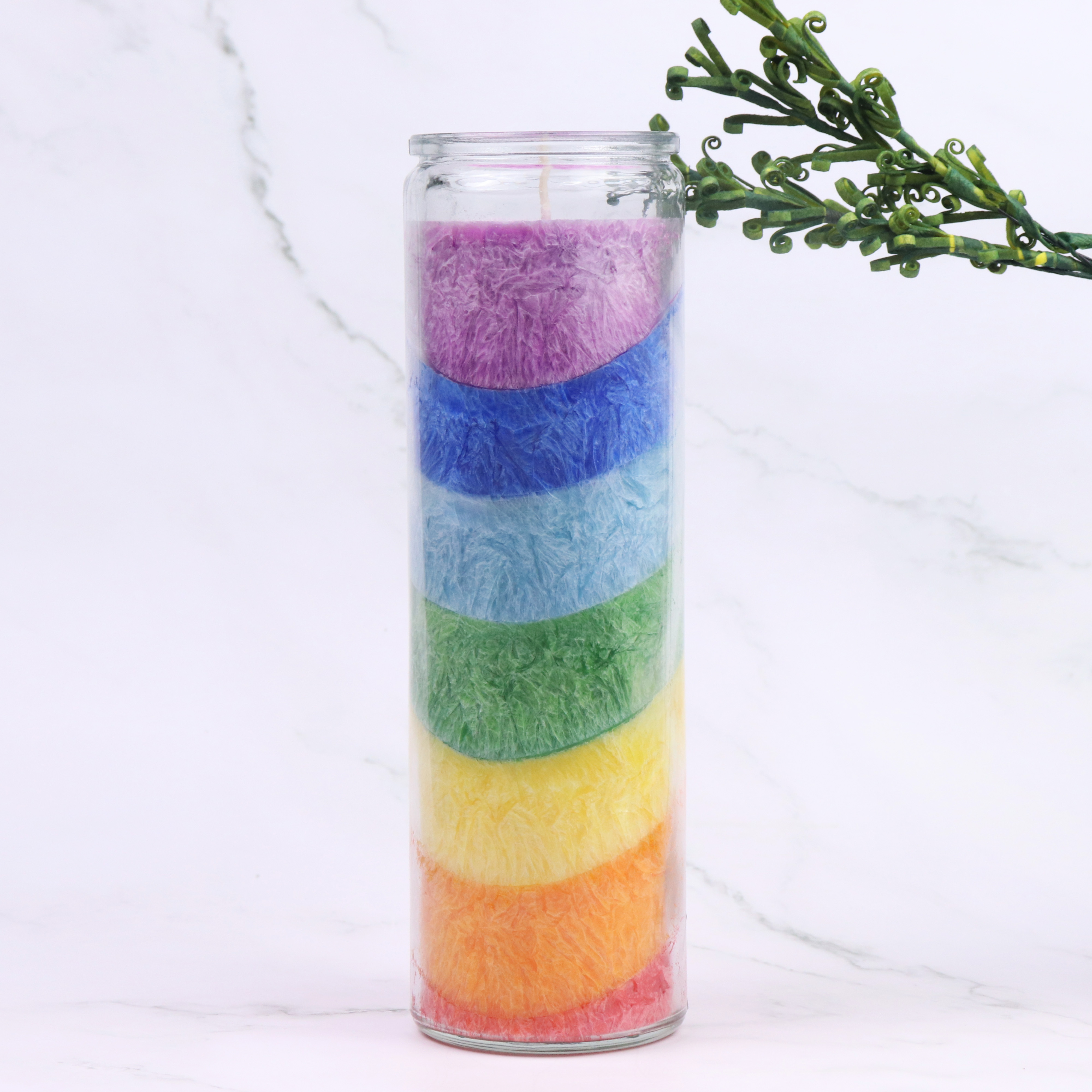 7 days prayer colored tall cup candle with glass jar