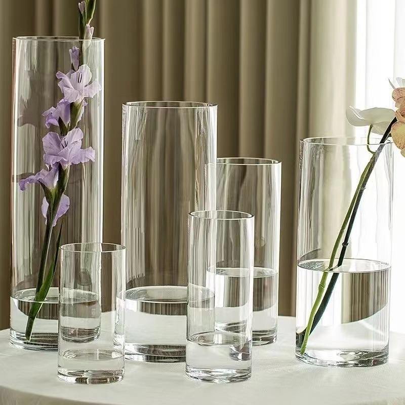 Hurricane Candle Holder Clear Glass Cylinder candle Vase Home Decor cylinder vases for weddings